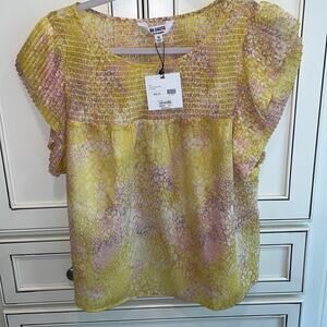 🔥🔥FIRE SALE 🔥🔥BNWT BB DAKOTA yellow & purple smock top